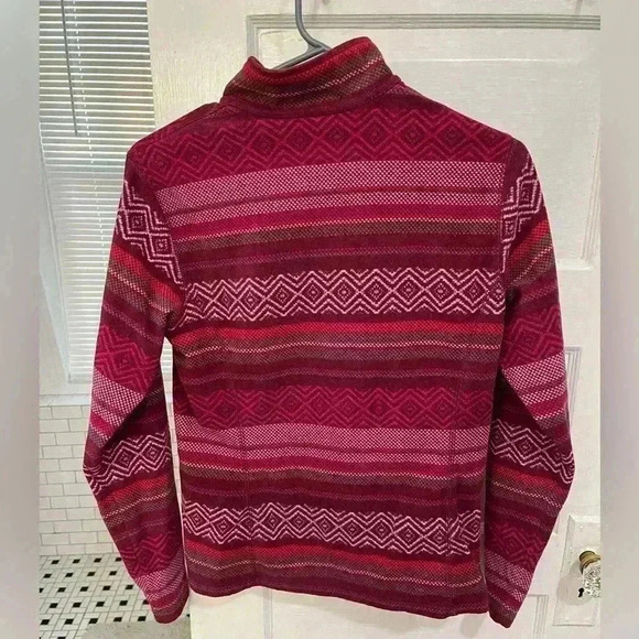Eddie Bauer colorful‎ tribal striped fleece like pullover quarterzip sweatshirt - Picture 4 of 9